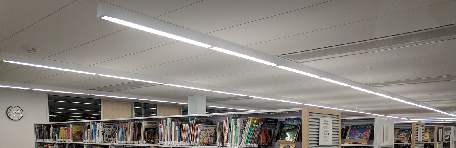 LED lighting in the library