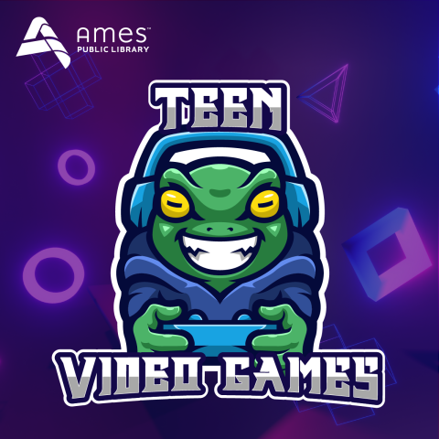 Green Frog with headphones and video game controller on purple gradient background.